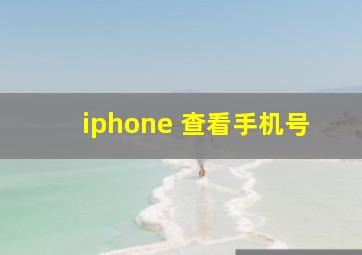 iphone 查看手机号